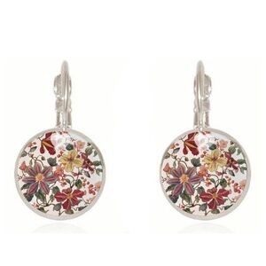 *KIANDA* Silver Vintage Flower Printed Fashion Earrings